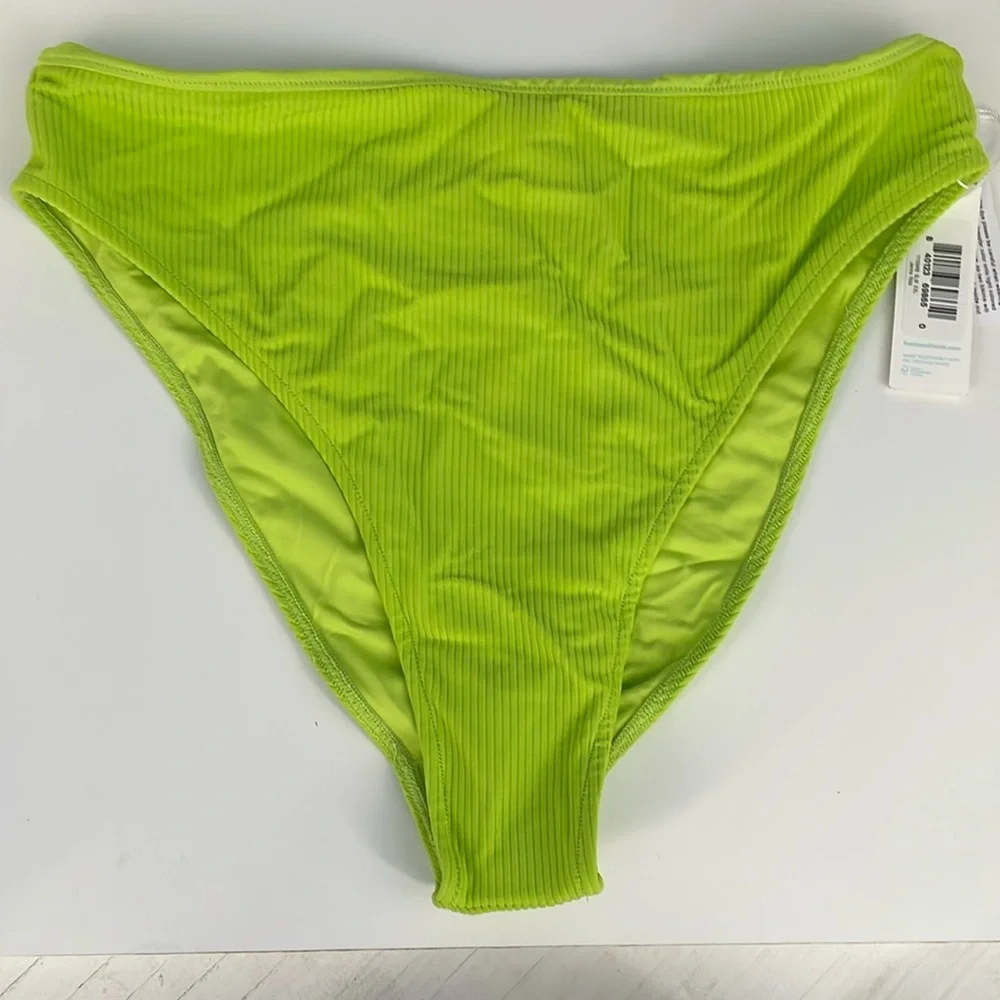 Frankie’s high leg lime green swim bottom Jenna ribb chartreuse apple NWT